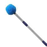 Cobweb Duster with Pole, 8ft Stainless Steel Pole Cobweb Brush with Medium-Stiff Bristles for Walls Beams Shelves Iight Fixtures and Window Screens