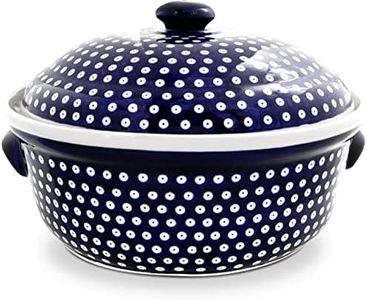 Bunzlauer Keramik Brottopf mit Deckel rund XXL 36,5 x 23,0 cm Dekor 42