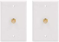 VCE 2-PACK Single RCA Connector Wall Plate for Subwoofer Audio Port-White