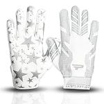 PLAYEUR Star Signature Series Patented | Sticky Wide Receiver Gloves for Kids & Adult Youth Football Gloves, Best Fit, Extra Durable, Forever Tacky – The Best Gift for Football Gloves Youth Boys 8-12