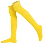 Mysocks Unisex Over The Knee Socks Plain Yellow