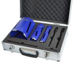 Faithfull FAIDCKIT7 7 Piece Diamond Core Drill Kit in Case. Includes: 38, 52 & 117mm Cores