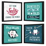 Chaka Chaundh Wood - Dentist Quotes Wall Frames - Quotes Wall Frames For Dental Clinic - Medicine Quotes Wall Frames (11 X 11 Inches - Set Of 4)