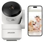 AMOROM WiFi Indoor Surveillance Camera 360°, 1080p Camera Surveillance with Night Vision, 2-Way Audio, Motion Detection, Voice Control, Works with Alexa, 2.4G WiFi