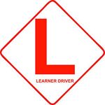 ARWY car Sticker Vinyl Car L Learner Driver Sign Logo Emblem Badge Sticker Universal for All Cars & Bikes Pack of 1 (Square)