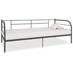 vidaXL Modern Metal Daybed Frame in Grey - Multifunctional Sofa Bed Frame Suitable for Small Space Living