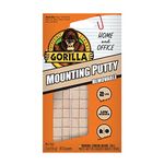 Gorilla Mounting Putty, Non-Toxic Hanging Adhesive, Removeable & Repositionable, 84 Pre-Cut Squares, 2oz/56g, Natural Tan Color, (Pack of 1)