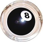 8 Ball Glass Ashtray - 4" Round