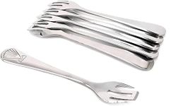 Cozydiscount Specialty Oyster Forks - Set of 6 - Stainless Steel 18/10 - Center Fork Crafted into a Knife