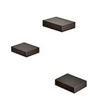 WELLAND Small Size Square Wall Showcase Display Shelves, Set of 3 (Espresso)