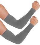 2VRN Combo of 2 Pairs Pack Arm Warmer Sleeves UV Protection UPF 50 Sun Sleeves for Unisex Grey Color Cooling Arm Sleeves