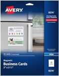 Avery Magnetic Printable Business Cards, 2" x 3.5", Matte White, 30 Blank Cards for Inkjet Printers (08374)