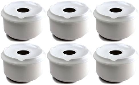 Acan Tradineur - Pack de 6 ceniceros Redondos de cerámica, Cuenco, Recipiente con Tapa y Muescas para Cigarrillos, Uso Interior y Exterior, hostelería, hogar (Blanco, Ø 9 cm)