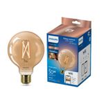 PHILIPS Smart 7W (Eq.50W) Filament Amber Glass LED Bulb |Wiz Connected Decorative WiFi + Bluetooth G95 Bulb for Home & Decoration |Color: Tunable White, Bulb Base : E27