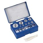 Calibration Weight Set, 17Pcs 10mg-100g Gram Precision Steel Scale Calibration Weight Kit Set with Plastic Storage Case and Tweezer for Jewelry Scale General Laboratory