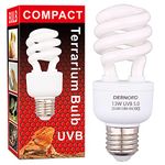 DERNORD UVB Light Reptile Kit - UVA UVB Bulb Tortoise Compact Fluorescent Lamp for Bearded Dragon Vivarium Turtle Tank 5.0 13 Watt