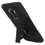 Amzer Double Layer Hybrid Case with Kickstand for LG G Stylo-Retail Packaging-Black