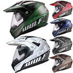 Wulfsport Adult Prima X Dual Double Visor Adventure Motocross Motorbike Helmet - Blue M (57-58cm)