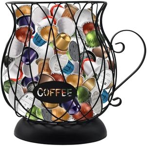FAYAMILA Porta cialde da caffè, organizer multiuso per tazze K, accessorio elegante per bar, decorazione essenziale per caffetterie, accessori salvaspazio per casa e ufficio (nero)