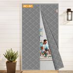 Yotache Magnetic Thermal Insulated Door Curtain Fits Door Size 36 x 82 inch, Door Curtain Size 38" x 84" Weatherproof Oxford Material Door Screen Covers Keep Cold Drafts Out, Gray