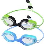 Vvinca Kids Swim Goggles with Bungee Strap No Leaking Anti Fog Toddler Goggles with Quick Adjust Ages 3-12