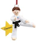 Personalized Karate Ornaments 2022 for Christmas Tree – Polyresin Boy Karate Ornament – Unique Martial Arts Ornament – Karate Gifts for Men – Durable Karate Sports Ornaments for Boys