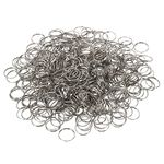 PATIKIL Mini Split Ring, 500 Pack 11mm/0.4" OD Split Circular Ring Stainless Steel Clip Ring for Fastening Chandelier Crystal Lamp Accessories, Silver