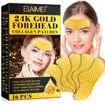 Forehead Patches For Wrinkles 16Pcs, 24K Gold Forehead Collagen Patches, Facial Anti-Wrinkle, Dual Collagen Revival, Advanced Age-Defying, Deep Hydration & Firming