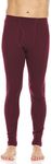 Men’s 100% Merino Wool Bottoms Midweight Base Layer Pants - Long Johns - Thermal Underwear, 235 Midweight Burgundy