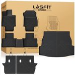 LASFIT Floor Mats & Backrest Mats & Trunk Mat for Toyota RAV4 2019-2025 (Not Fit Hybrid) All Weather TPE Custom Fit Floor Liners Car Mats Full Set Accessories, Lifespan 5 Years+, Black