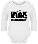 Hippowarehouse King of Mischief Baby Vest Bodysuit (Long Sleeve) Boys Girls White