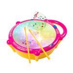 Gooyo GY-168-32 Flash Drum Toy with 3D Lights & Sounds | Dynamic Musical Instrument Toy for Kids | Flash Drum Toy for Gifts | Pink | 3xAA Battery (Not Included)