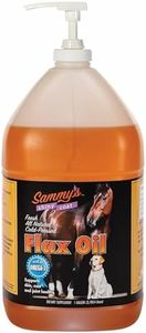 Sammy's Shiny Coat Flax Oil for Horses, Pure Flaxseed Oil for Horse, Rich in Omega-3 Fatty Acids, Flax Oil Horse Supplement for Skin and Coat, Immune, Cardio and Joint Support, 1 Gallon with Free Pump