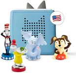 Toniebox Audio Starter Set with Cat in The Hat, Sam-l-Am, Horton Hears a Who!, and Playtime Puppy - Listen, Learn, and Play with One Huggable Little Box - Light Blue