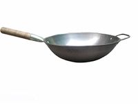 A S COOKWARE A S Pure Iron Heavy i Weight Shiny Finish Original Chinese Wok/kadhai, Double Handled kadhai,Large size-14 inches 35 CM,Heavy Weight,Cooking Wok Best use in Home and Hotels woki Iron Wok