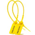 1000pcs Plastic Tamper Seals Pull-Tite Security Tags Numbered Zip Ties for Fire Extinguisher Disposable Self Locking Safety Tags Tamper Proof Fire Extinguiser Seals 250mm (Yellow)