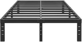 HOBINCHE 12 Inch King Size Bed Frame - No Box Spring Needed Heavy Duty Metal Platform Mattress Foundation with Steel Slats, Non-Slip Noise Free Easy Assembly Black Bedframes