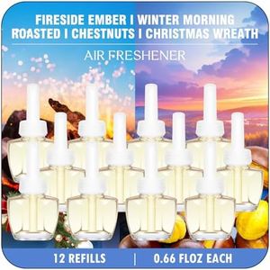 Plug In Refills Air Freshener, Winter Scents with Fireside Ember, Winter Morning, Roasted Chestnuts, Christmas Wreath - 12 Count, 7.92 Fl Oz - Compatible with Air Wick & Glade, Not Include Glade Plus