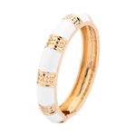 UJOY Cloisonne Bangle Bracelet Enamel Alloy White in Gold for Lady Gift Present