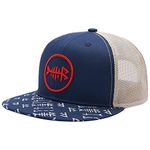 Bassdash Flat Brim Trucker Cap Adjustable Snapback Hat Mesh Back for Men Women Navy Blue