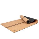 Body By Yoga Soft,Thick,Non Slip,Cork Yoga Mat With Just The Right Amount Of Padding For Sweat,Hot Yoga,Pilates,Bikram,And General Fitness Extra Thick 80" x 26" x 6.5mm Man Flow Yoga Edition