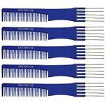 Lift Teasing Comb and Hair Pick – 5 Pack, Five Stainless Still Lifts - Chemical and Heat Resistant Detangler Styling Comb – Anti Static Comb For All Hair Types – By Cantor