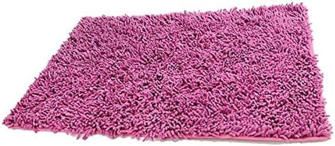 DaDa Bedding Mat 31x96 Shaggy Pink Cotton Chenille Rug, 31 by 96-Inch, Pink