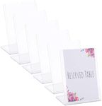 Juvale Clear Slant Back Plastic Sign Holder, Vertical Display Stand (5 x 7 in, 6 Pack)