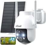 ieGeek Security Cameras Wireless Outdoor-Solar & Battery Powered Camera System for Home Exterieur Surveillance, 360°PTZ WiFi Cam with 2K Color Night Vision, Smart Siren, Motion Sensor, Work with Alexa