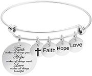 Faith Bracelet for Christian Expandable Wire Bangle Jewelry Gift (Faith hope love)