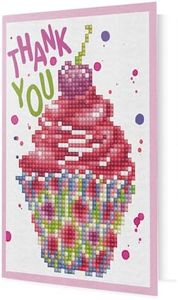 Diamond Dotz Cup Cake Thank You Card Diamond Painting Kits for Adults - Diamond Art Kits a Relaxing Creative Craft Kit with Dotz Gems
