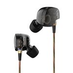 KZ ATE KZ-ATE Dynamic Balanced Armature IEMS In Ear HIFI Monitors DJ Studio Stereo Music Earphones Headphone Earbuds For Mobile Phone iPhone Samsung MP3 MP4 Music Player (Black)