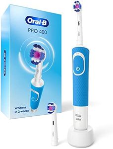 Oral-B Pro 400 3D White Vitality Electric Toothbrush with (2) Brush Heads, Rechargeable, Blue