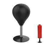 SAHENITEANA 1 Piece Anger Bag, Tabletop Punching Bag Ball with Suction Cup, Decompression Tabletop Boxing Speed Ball for Adults, Tabletop Suction Boxing (Black)